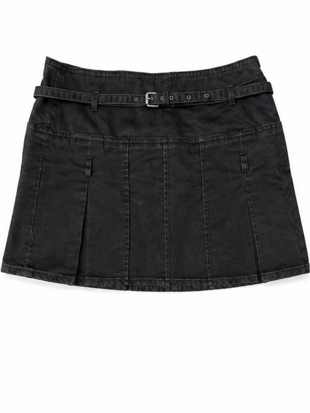 Zara washed Black / Charcoal Belted Mini Skirt – XS